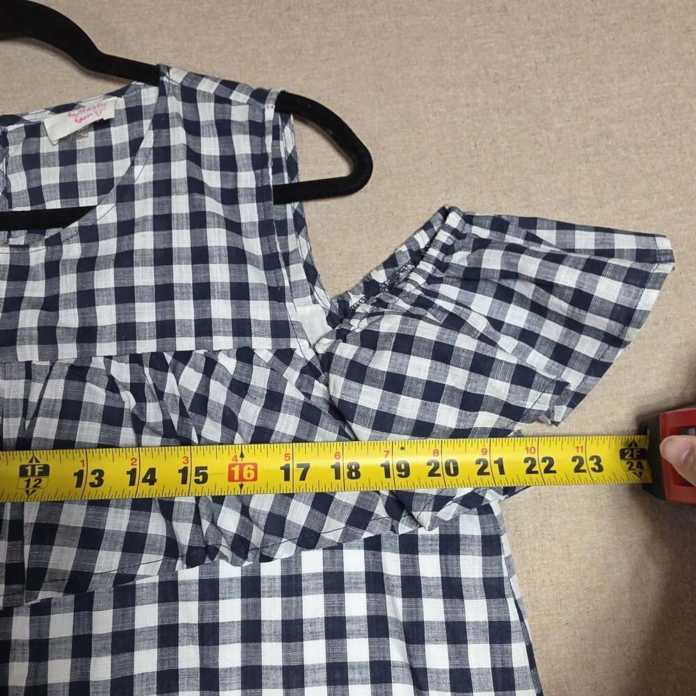 Fantastic Fawn Cold Shoulder Ruffle Mini Dress Womens Size XL Blue Gingham Lined - Picture 5 of 9